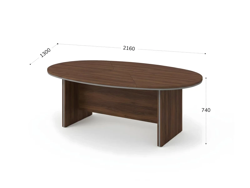 BRL RB008-216х130 Конференц-стол составной 2160х1300х740 Орех Вармия/Серый вулкан-кий