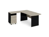 BRL RB005-220х160L Угловое рабочее место левое 2200х1600х740 Шорвуд/Черный