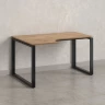 Стол угловой, О-опора, левый 1800x600/900x750, RM055-18x6-9 Дуб Юстус/Черный