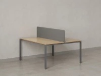 Бенч-система, 2 рабочих места, с одним тканевым экраном 1000x1600x750 RM165-1-10x16 Вяз Швейцарский светлый/Серый