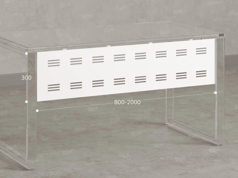 Нижний подвесной экран из металла 1200x5x300 RM203-120x30 Белый