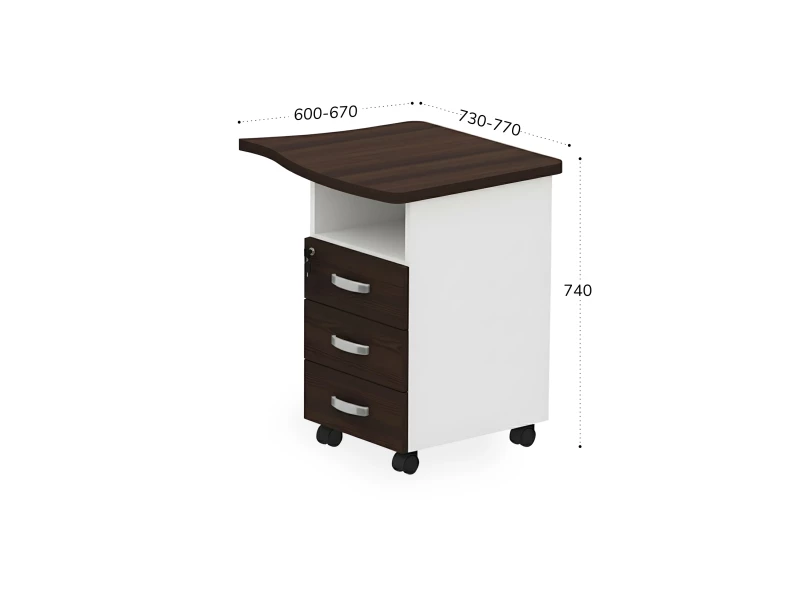 BRL RB090-77х67R Тумба приставная правая 770х670х740 Венге/Белый