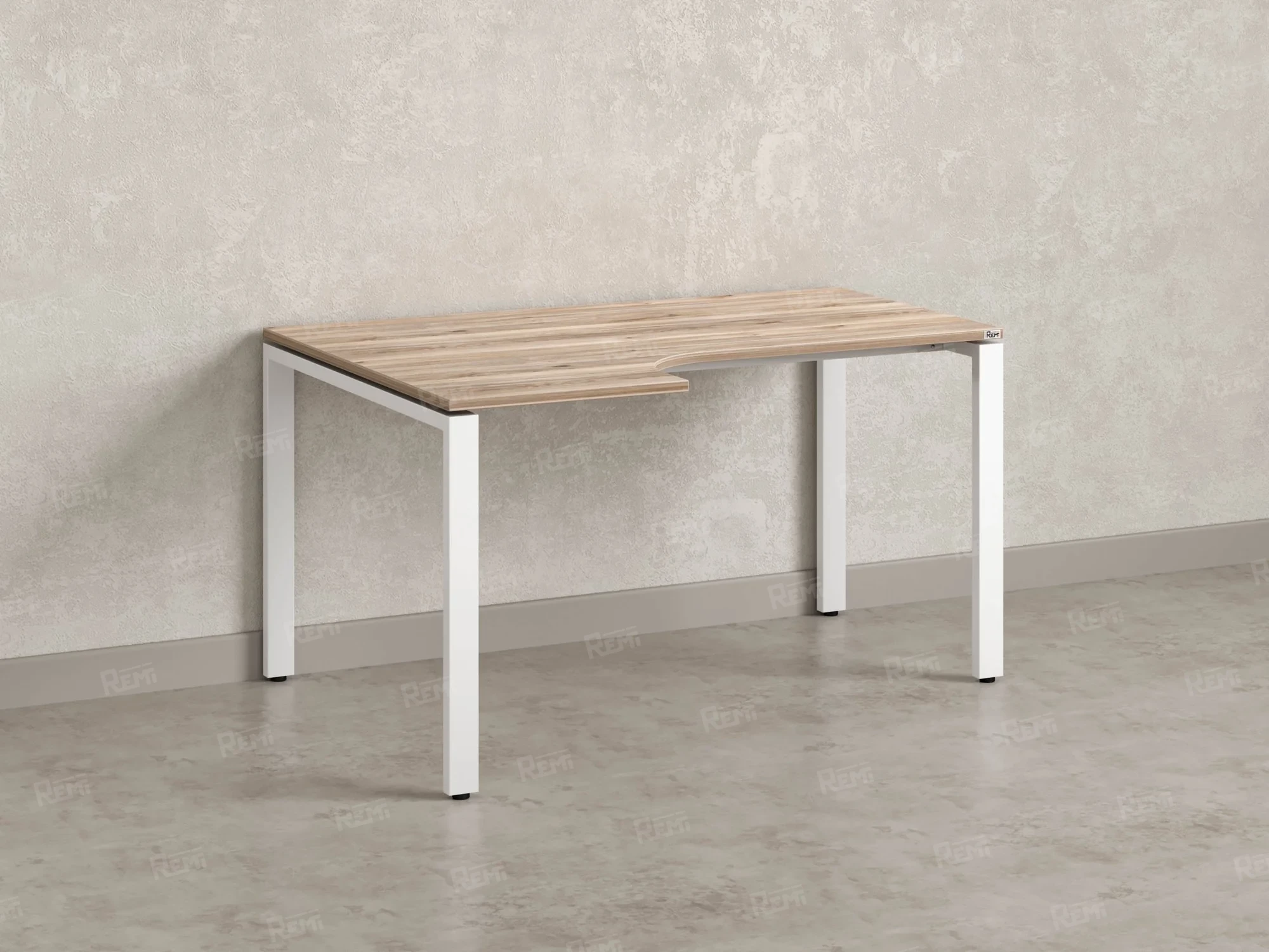 Стол угловой, П-опора, левый 1800x900/1200x750, RM053-18x9-12 Дуб Маувелла/Белый