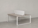 Бенч-система, 2 рабочих места, с одним тканевым экраном 1600x1400x750 RM169-1-16x14 Дуб Маувелла/Белый