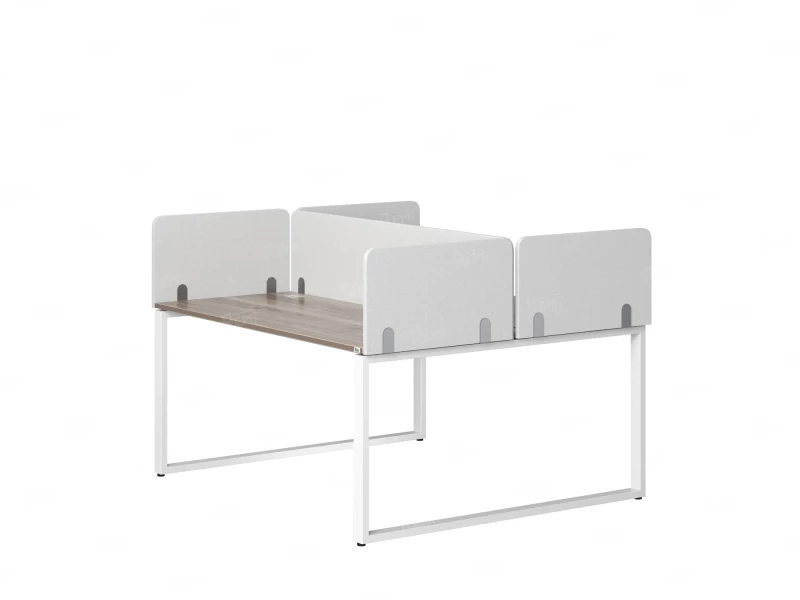 Бенч-система, 2 рабочих места, 5 тканевых экранов 1000x1200x750 RM169-3-10x12 Дуб Маувелла/Белый