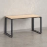 Стол прямой на O-образных опорах 1400x600x750 RM002-14x6 Вяз Швейцарский светлый/Серый