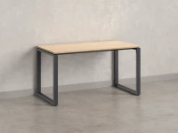 Стол прямой на O-образных опорах 1400x600x750 RM002-14x6 Вяз Швейцарский светлый/Серый