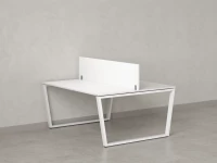 Бенч-система, 2 рабочих места, с одним экраном ЛДСП 1600x1200x750 RM172-2-16x12 Белый/Белый