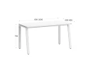 Стол прямой на Л-образных опорах 1600x800x750 RM004-16x8 Белый/Белый