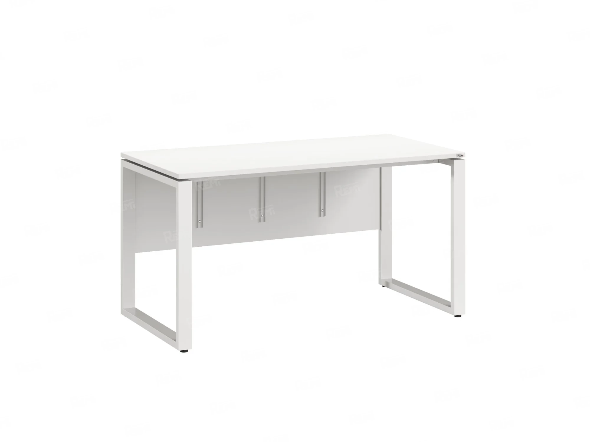 Стол прямой, О-опоры, экран ЛДСП,парящая стол-ца 1400x600x750 RM008-14x6 Белый/Белый