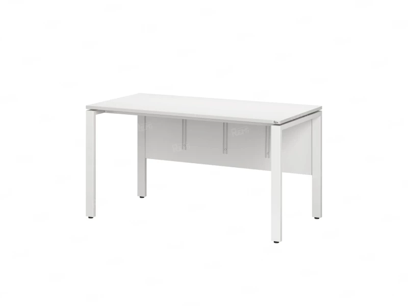 Стол прямой, П-опоры, экран ЛДСП,парящая стол-ца 1200x800x750 RM007-12x8 Белый/Белый