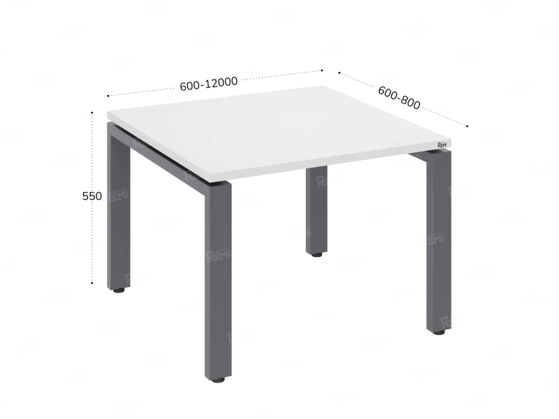 Журнальный стол с полкой 600x800x550 RM183-6x8 Белый/Серый