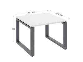 Журнальный стол с полкой 900x600x550 RM182-9x6 Белый/Серый