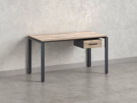 Стол прямой с подвесной тумбой, П-опора 1600x600x750 RM038-16x6 Дуб Маувелла/Серый