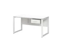 Стол прямой, подвесная тумба, ЛДСП экран, О-опора 2000x700x750 RM032-20x7 Белый/Белый