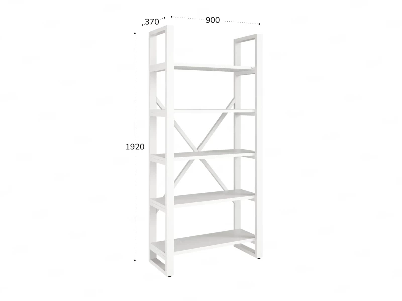 Стеллаж, 5 уровней 900x370x1920 RM130-90x37 Белый/Белый