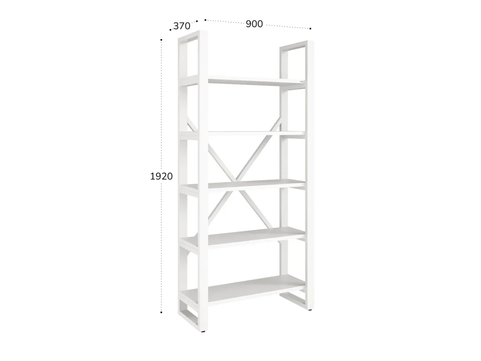 Стеллаж, 5 уровней 900x370x1920 RM130-90x37 Белый/Белый