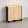 Низкий шкаф-купе, 3 полки 1200x420x1200 RM128-120x42 Вяз Швейцарский светлый/Черный