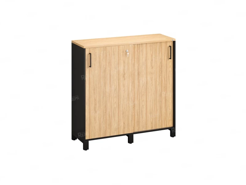 Низкий шкаф-купе, 3 полки 1200x420x1200 RM128-120x42 Вяз Швейцарский светлый/Черный