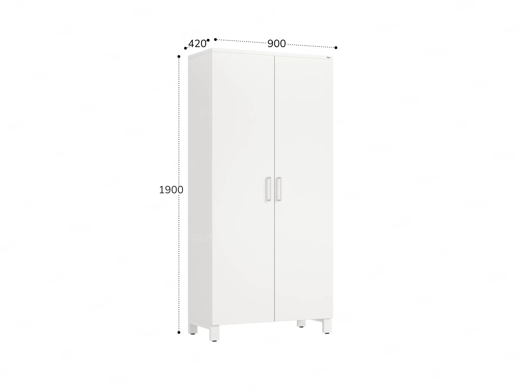 Шкаф распашной, 5 уровней 900x420x1900 RM152-90x41 Белый/Белый