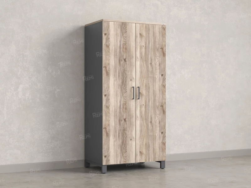 Гардероб, штанга, 1 полка 900x600x1900 RM158-90x60 Дуб Маувелла/Серый