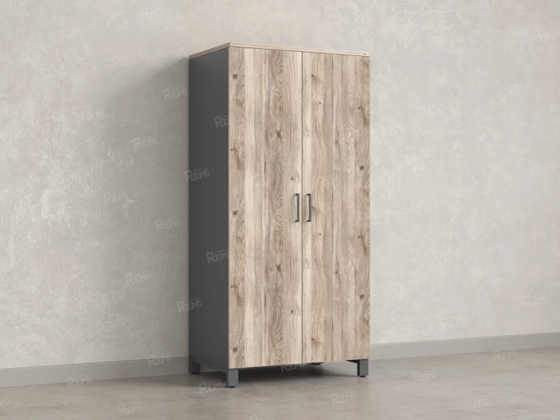 Гардероб, штанга, 1 полка 900x600x1900 RM158-90x60 Дуб Маувелла/Серый