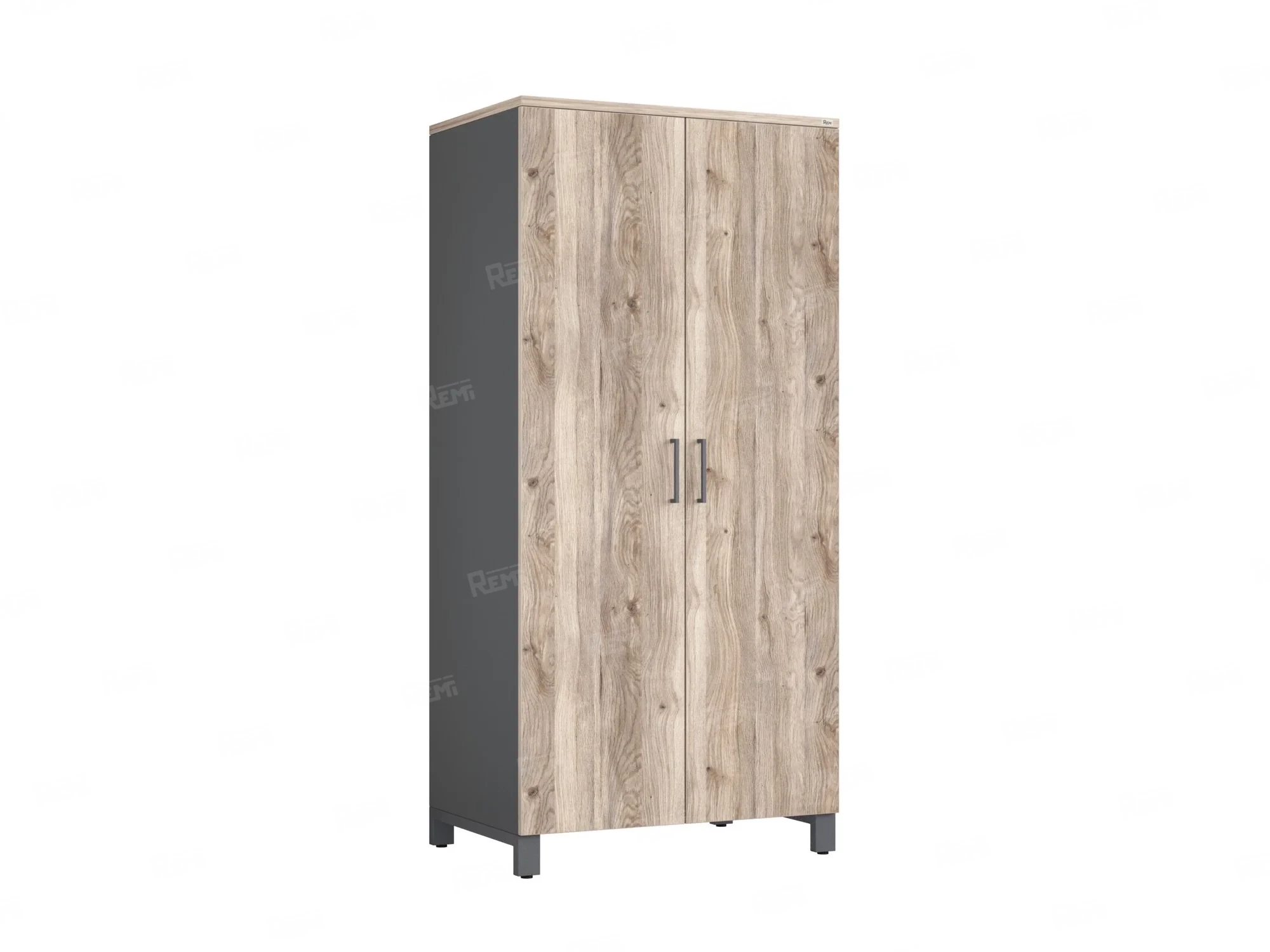 Гардероб, штанга, 1 полка 900x600x1900 RM158-90x60 Дуб Маувелла/Серый