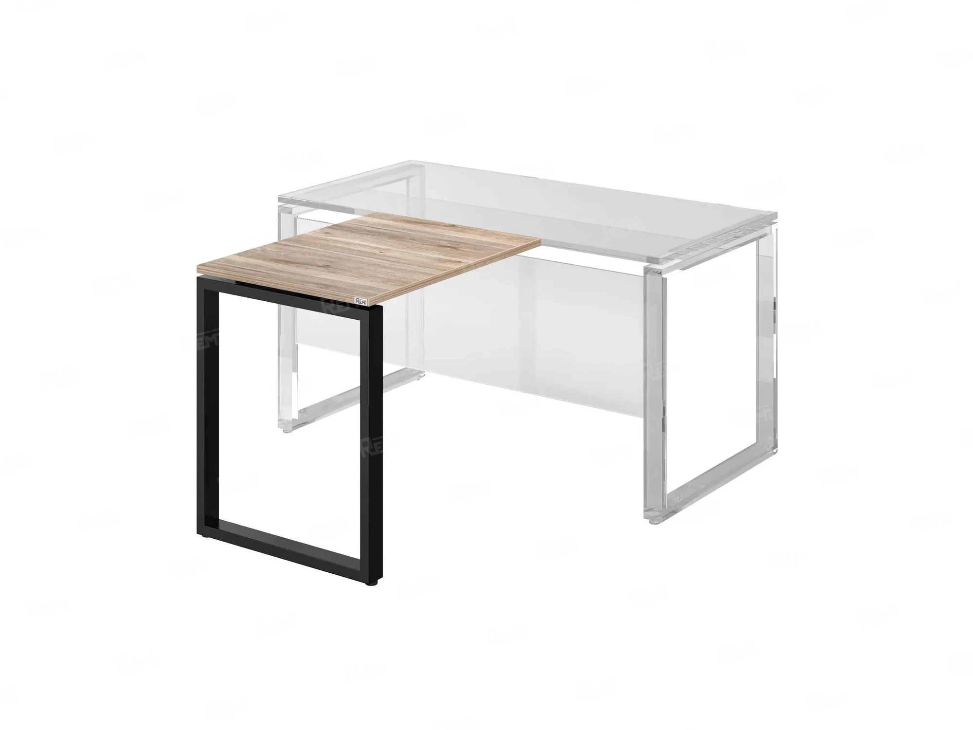 Брифинг прямой, с парящей столешнецей, на О-образном каркасе 1100x800x750 RM072-11x8 Дуб Маувелла/Черный