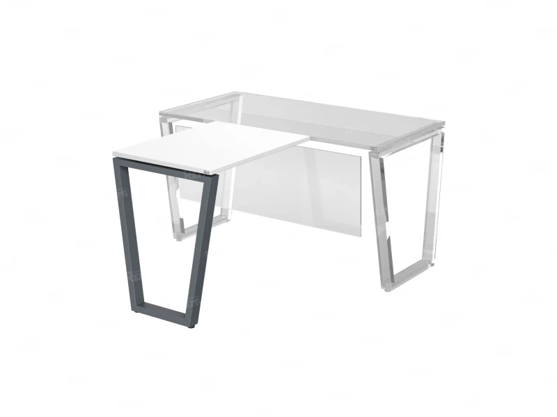 Брифинг прямой, с парящей столешнецей, на U-образном каркасе 1400x600x750 RM074-14x6 Белый/Серый