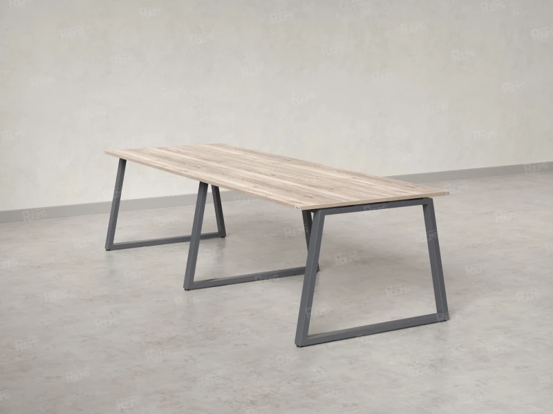 Cтол для переговоров, на A-обазном каркасе 2500x1250x750 RM083-250x125 Дуб Маувелла/Серый