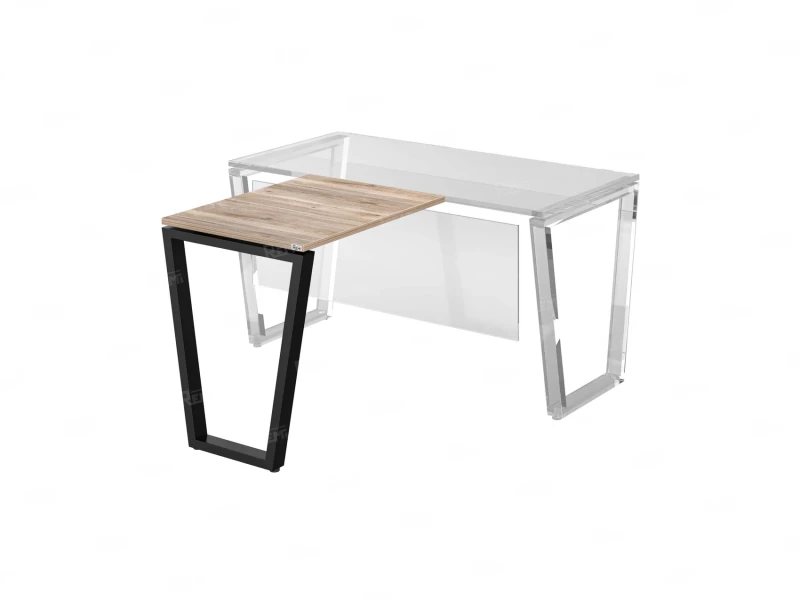 Брифинг прямой, с парящей столешнецей, на U-образном каркасе 900x700x750 RM074-9x7 Дуб Маувелла/Черный