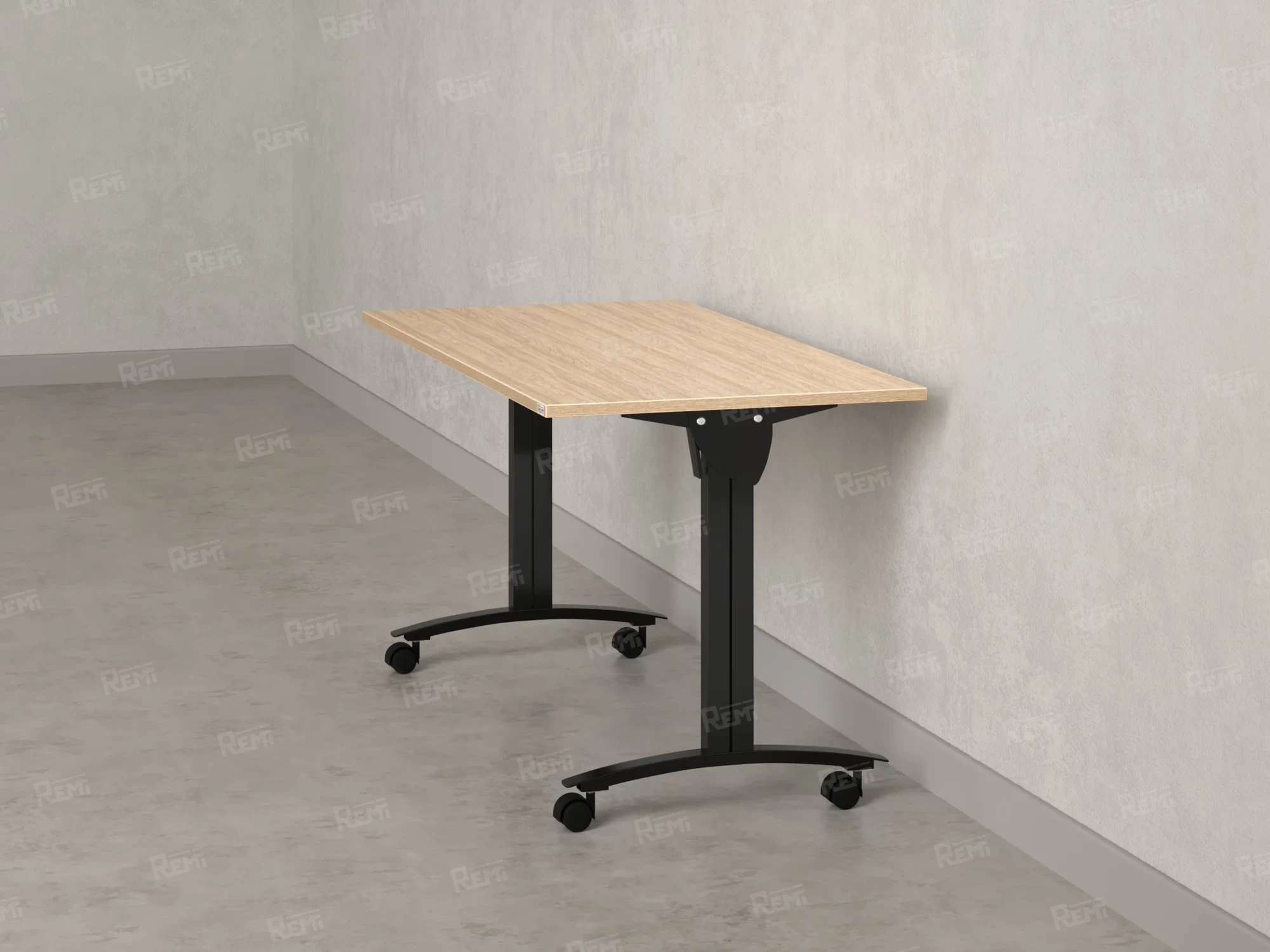 Стол складной, мобильный 1400x600x750 RM011-14x6 Вяз Швейцарский светлый/Черный