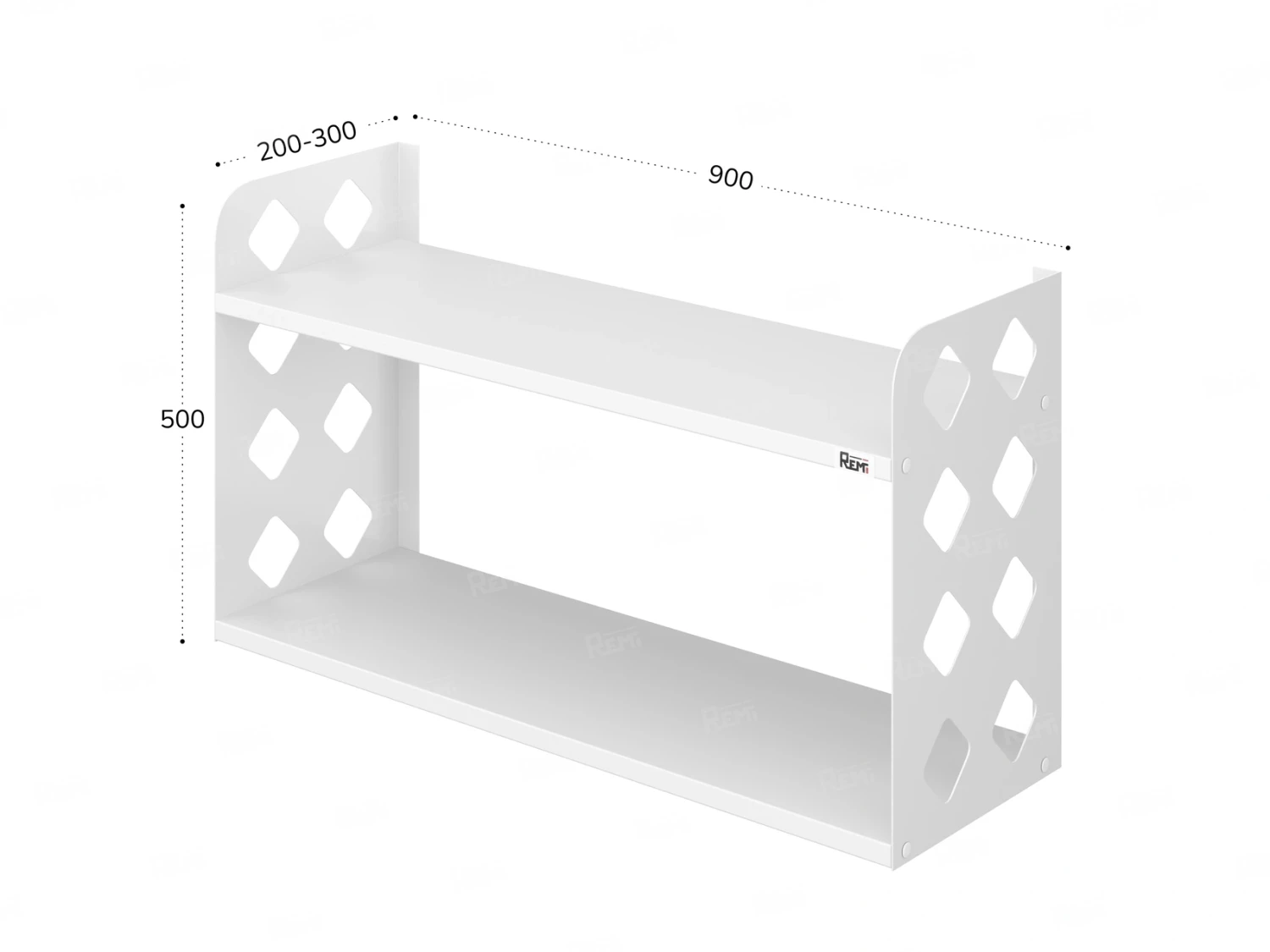 Полка настенная 900x200x500 RM192-90x20 Белый/Белый