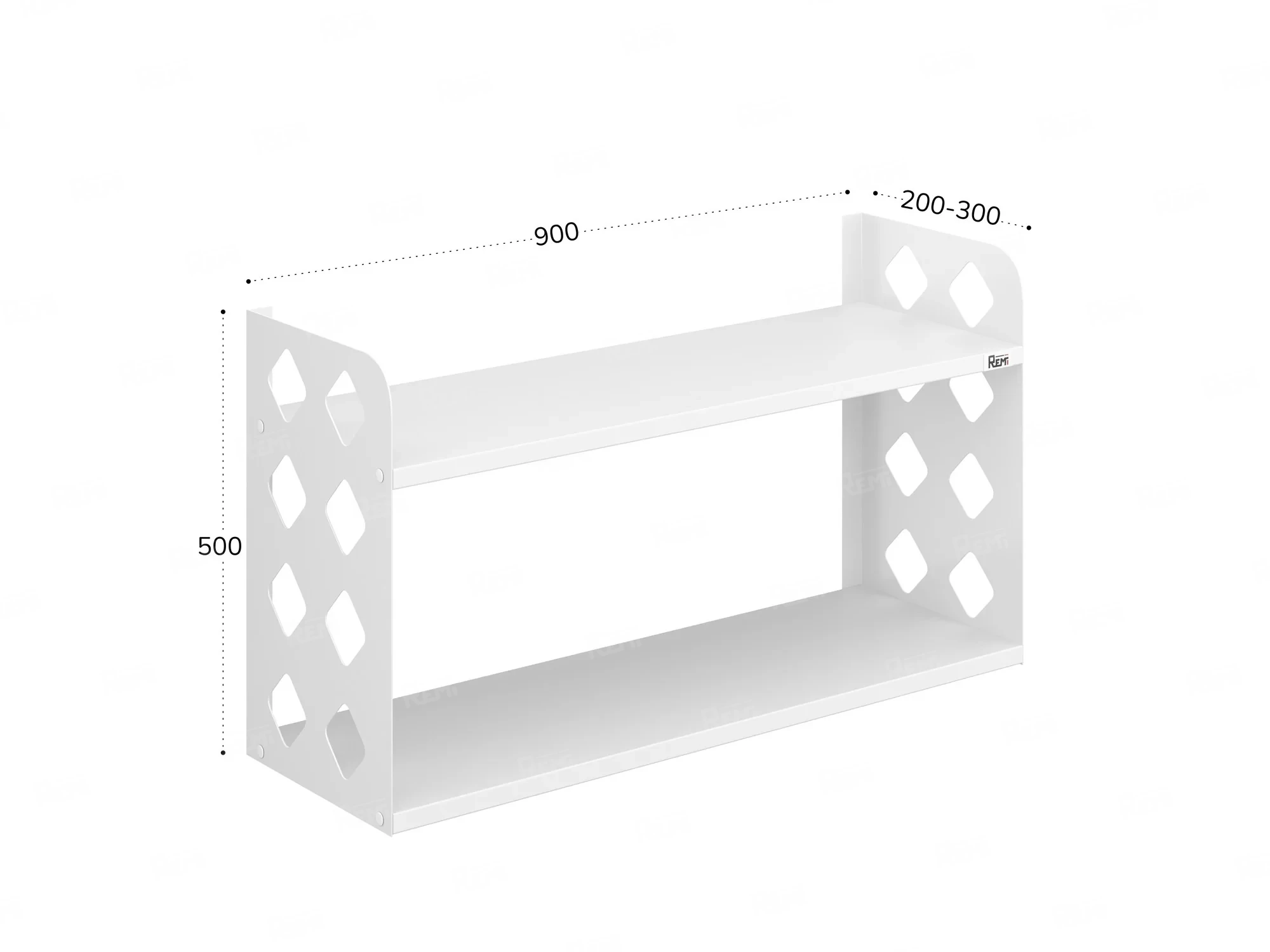 Полка настенная 900x200x500 RM192-90x20 Белый/Белый