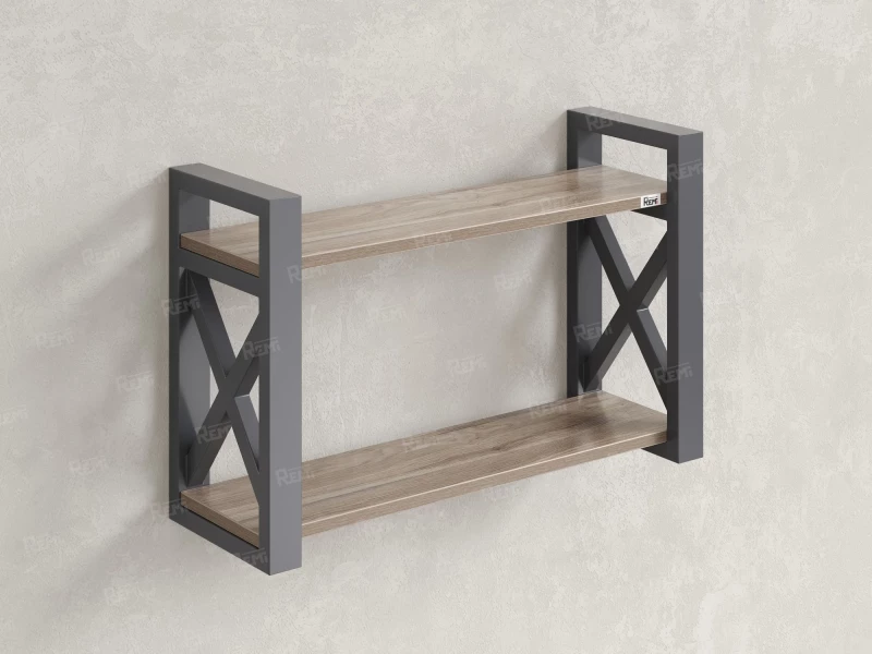 Полка настенная 900x300x500 RM196-90x30 Дуб Маувелла/Серый