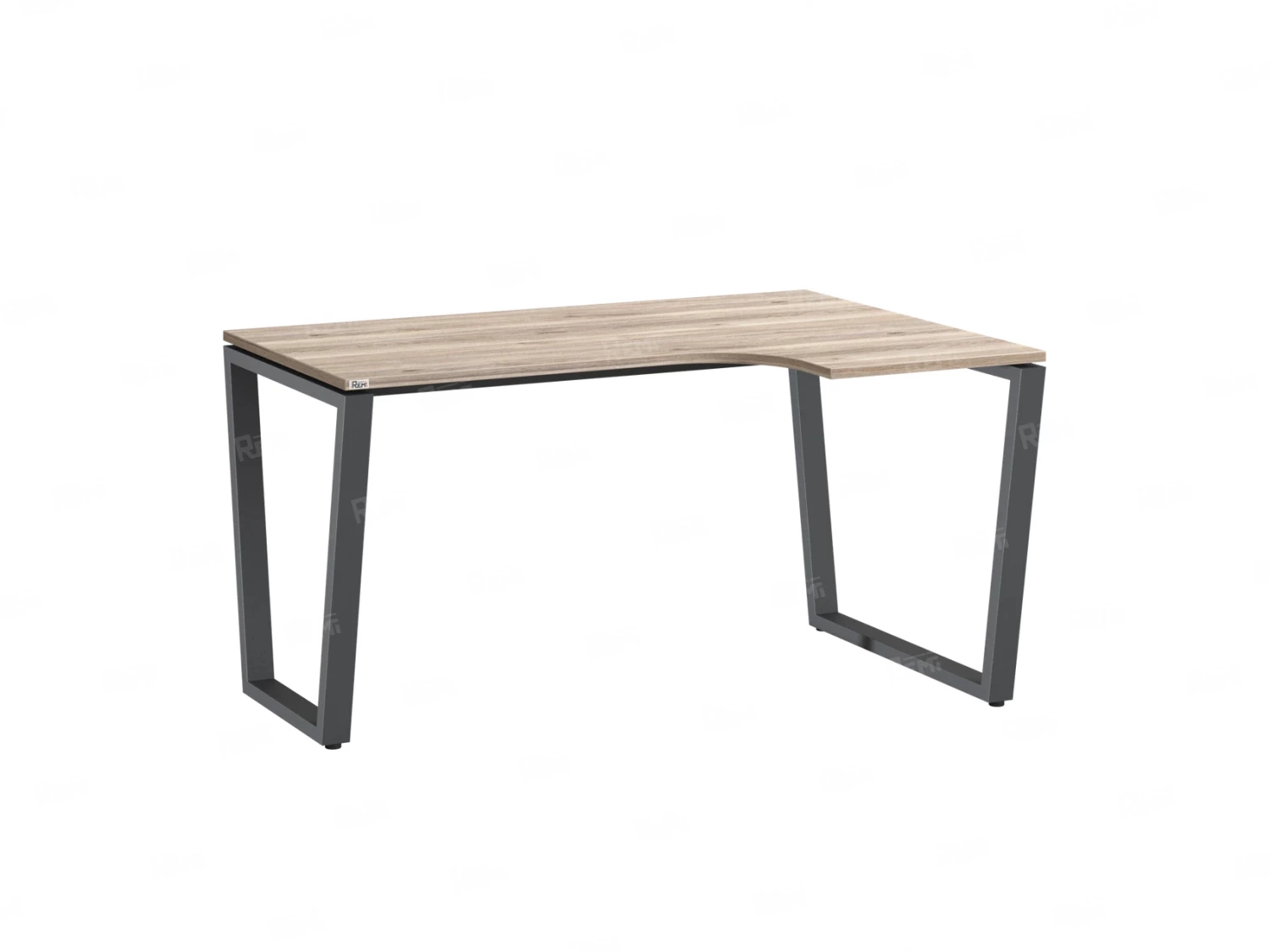 Стол угловой, U-опора, правый 1600x900/1200x750, RM050-16x9-12 Дуб Маувелла/Серый