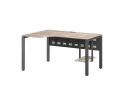 Стол угловой, экран металл, П-опора, левый 1400x900/1200x750, RM059-14x9-12 Дуб Маувелла/Серый