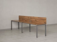 Бенч-система в 1 ряд, 2 рабочих места 2 ЛДСП экранов 3600x600x750 RM167-4-36x6 Дуб Юстус/Серый