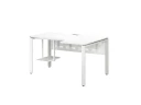 Стол угловой, экран металл, П-опора, правый 1600x700/900x750, RM058-16x7-9 Белый/Белый