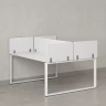 Бенч-система, 2 рабочих места, 5 тканевых экранов 1800x1600x750 RM169-3-18x16 Белый/Белый