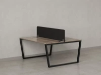 Бенч-система, 2 рабочих места, с одним тканевым экраном 1600x1400x750 RM172-1-16x14 Дуб Маувелла/Черный