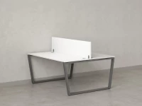 Бенч-система, 2 рабочих места, с одним экраном ЛДСП 1600x1200x750 RM172-2-16x12 Белый/Серый