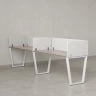 Бенч-система в 1 ряд, 2 рабочих места 5 тканевых экранов 2400x700x750 RM174-1-24x7 Дуб Маувелла/Белый