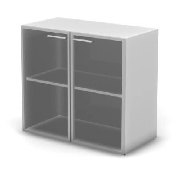Шкаф низкий, RAC088 широкий, прозрачное стекло 89,8x44,8x81,4см Прозрачное стекло/Серый камень, Серия Аккорд / Accord