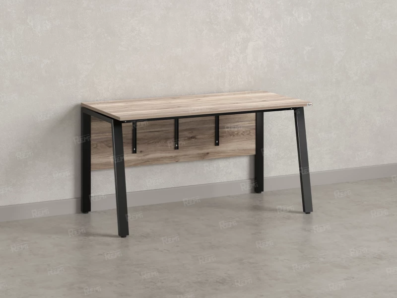 Стол прямой, Л-опора, экран ЛДСП,парящая стол-ца 1800x700x750 RM009-18x7 Дуб Маувелла/Черный