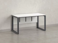 Стол прямой, О-опоры, экран ЛДСП,парящая стол-ца 1400x600x750 RM008-14x6 Белый/Серый