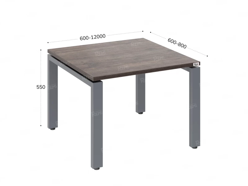 Журнальный стол с полкой 1000x800x550 RM183-10x8 Дуб Апрельский шоколад/Серый