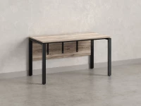 Стол прямой, П-опоры, экран ЛДСП,парящая стол-ца 1600x800x750 RM007-16x8 Дуб Маувелла/Черный