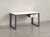 Стол прямой с подвесной тумбой, О-опора 1600x600x750 RM036-16x6 Белый/Серый