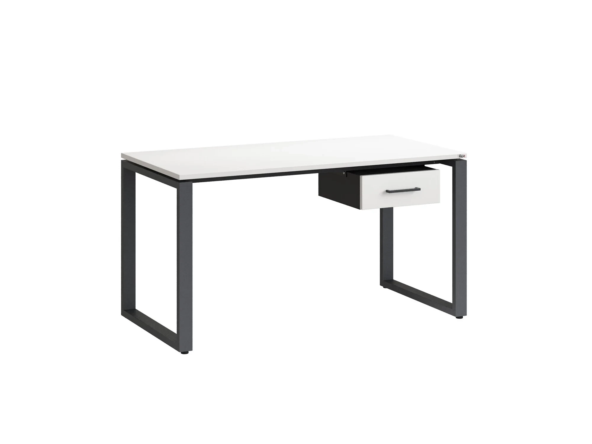 Стол прямой с подвесной тумбой, О-опора 1600x600x750 RM036-16x6 Белый/Серый